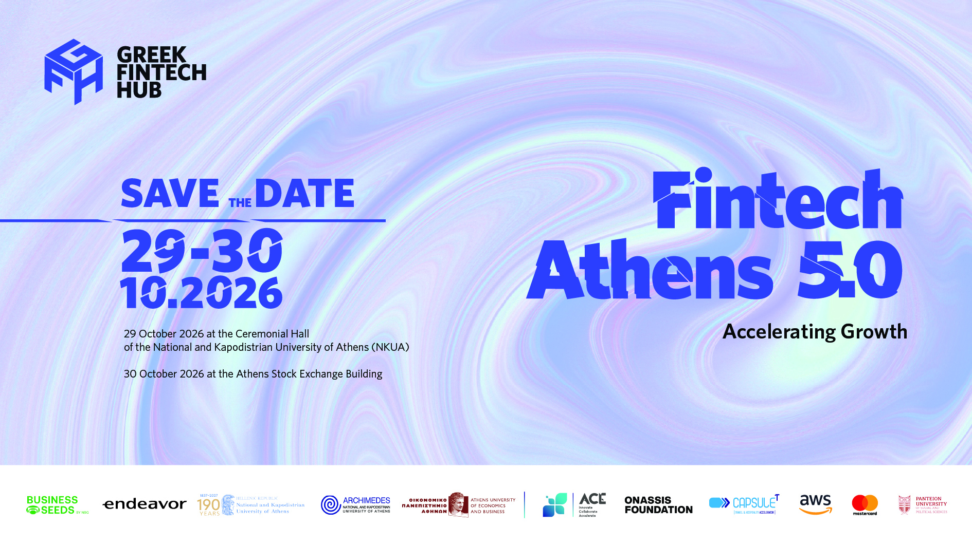 Fintech Athens 5.0 - ACCELERATING GROWTH <br>29-30/10/2026