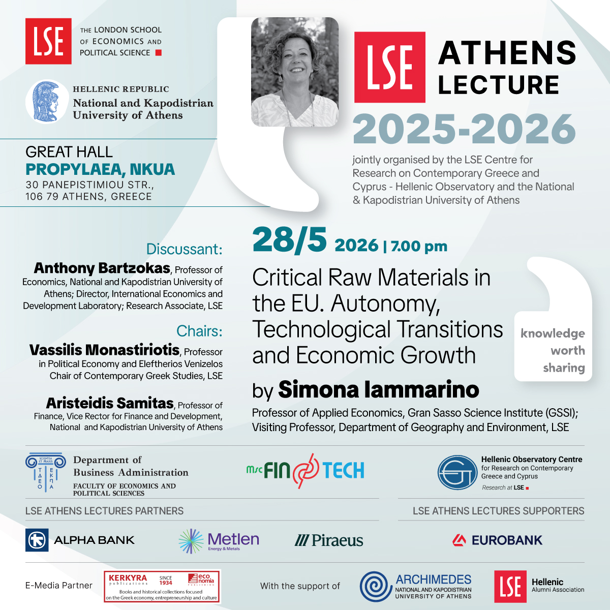 LSE Athens Lectures - “Critical Raw Materials in EU: Autonomy, Technological Transitions and Economic Growth”